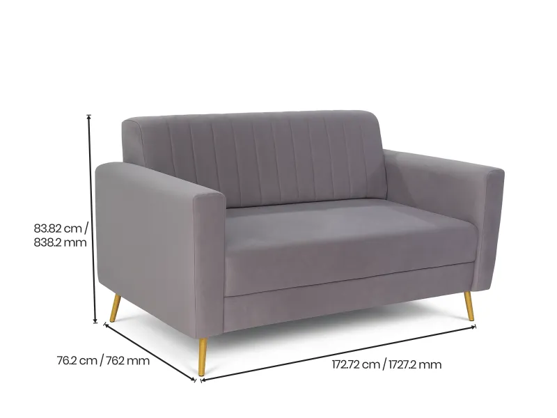 Tulip Upholstered Sofa Set Grey Color